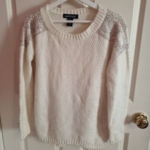 By Artisan White Bling Sweater